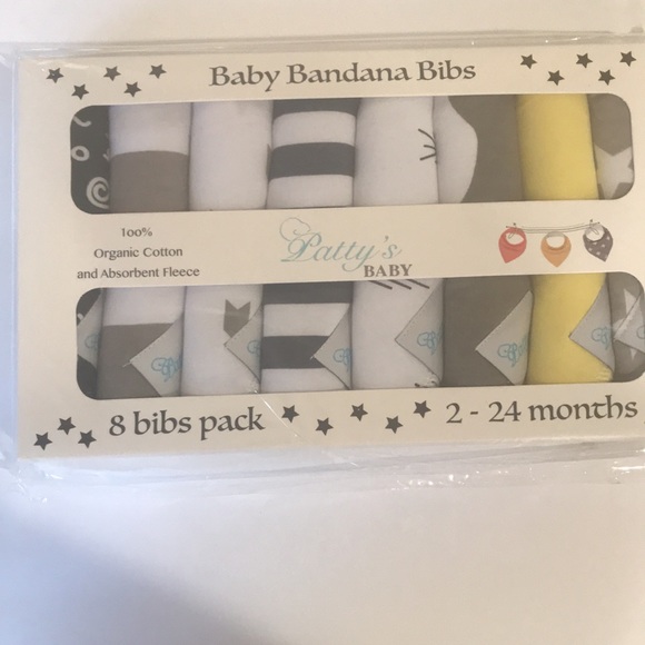 Bandanas baby cotton bibs pack of 8 - Picture 4 of 4